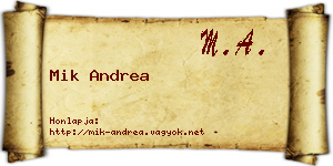 Mik Andrea névjegykártya